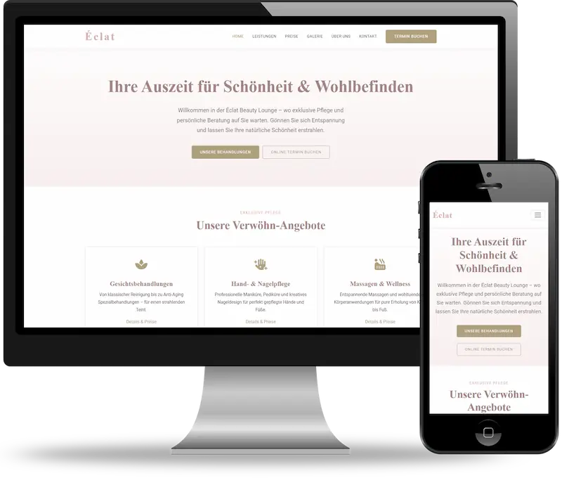 Webdesign für eine SEO-optimierte Website-Demo mit Content-Management und Copywriting für die Branche Beauty & Wellness – erstellt von webdesign4you.at