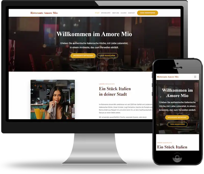 Responsive und SEO-optimierte Website-Demo mit Content-Management und Copywriting für die Branche Gastronomie & Hotellerie – erstellt von webdesign4you.at