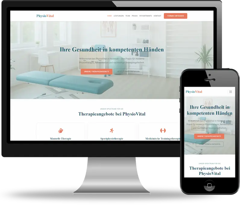 Webdesign SEO-optimiert für Gesundheitsberufe (Ärzte, Therapeuten, Praxen, Physiotherapie) als Website-Demo erstellt von webdesign4you.at