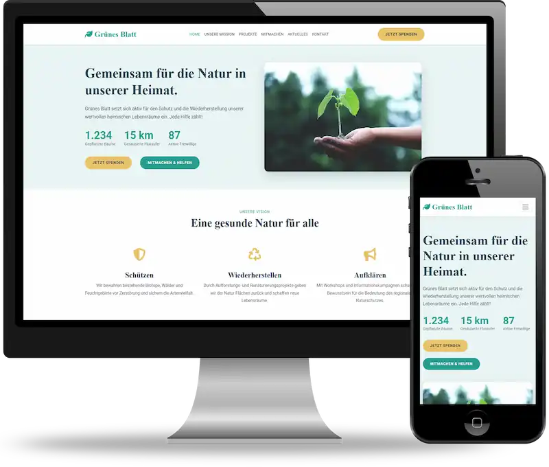 Professionelle SEO-optimierte Website-Demo für NPOs & Vereine mit Spendenfunktion und Projektvorstellung – erstellt von webdesign4you.at