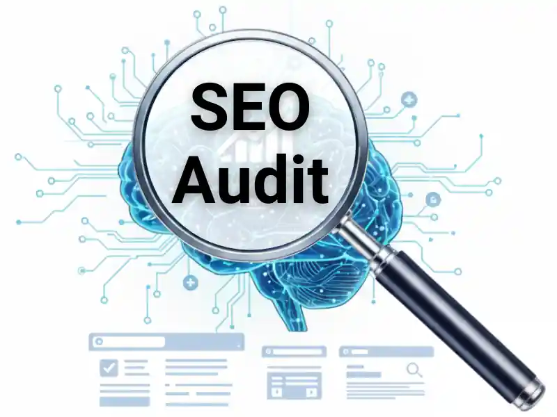 Illustration eines SEO-Audits und Analyse als Maßnahme zu besserer Sichtbarkeit