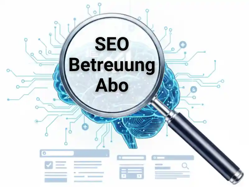 Illustration einer laufenden monatlichen SEO-Betreuung für nachhaltige Sichtbarkeit und Rankings