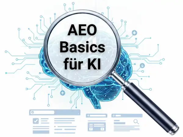 Eine Grafik, die zeigt, wie eine Website durch AEO-ready FAQ-Snippets auf Position Null bei Google rankt