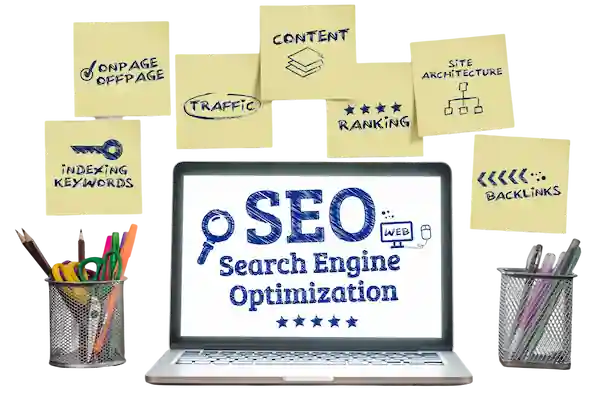 Webdesign und SEO als Eisberg-Metapher: Sichtbarer Teil ist das Design, unsichtbarer Teil die Technik und SEO.